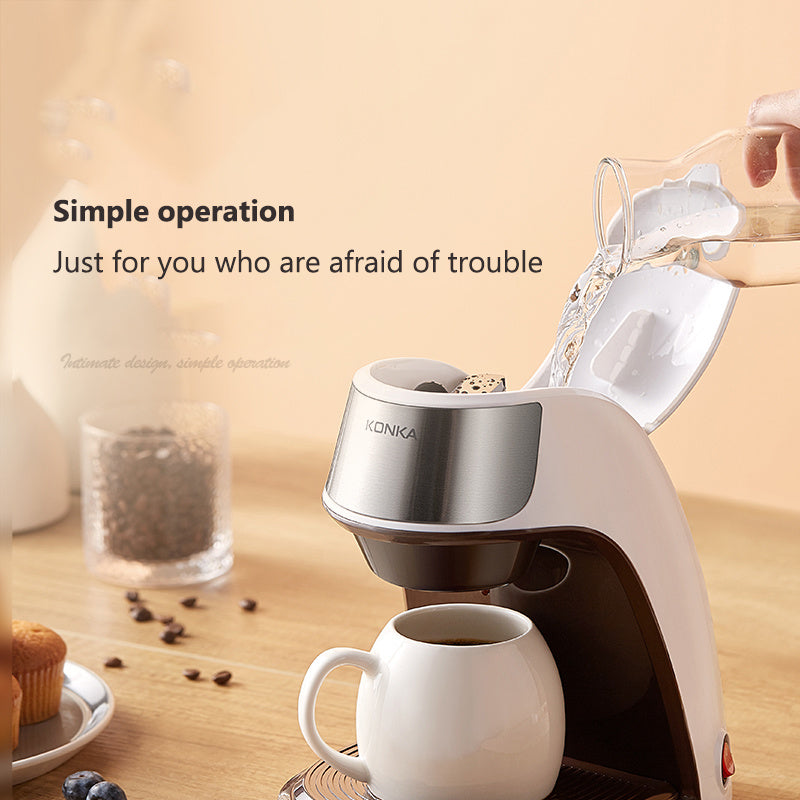 Mini Fully Automatic Coffee Maker – Portable Drip Coffee Machine with Ceramic Cup
