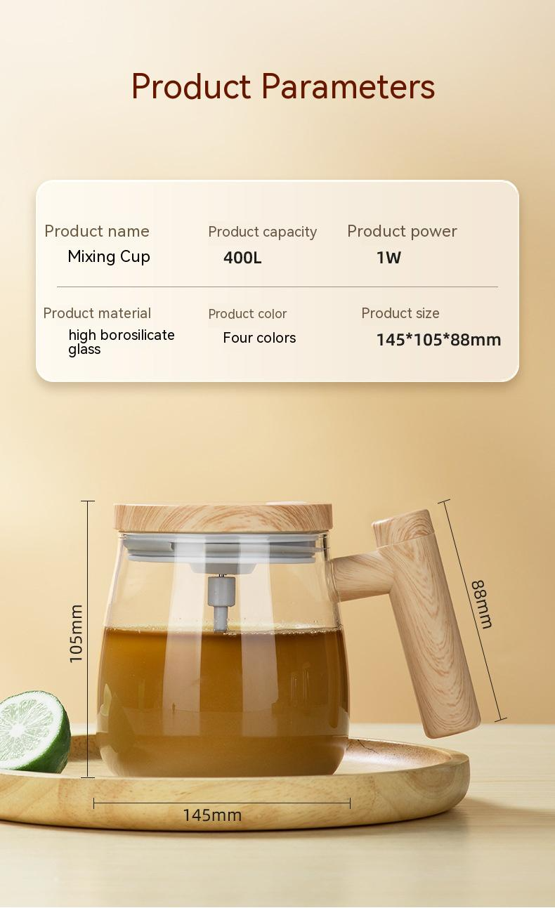 Self-Stirring Electric Coffee Mug – Automatic Mixing Glass Cup for Coffee, Tea & More