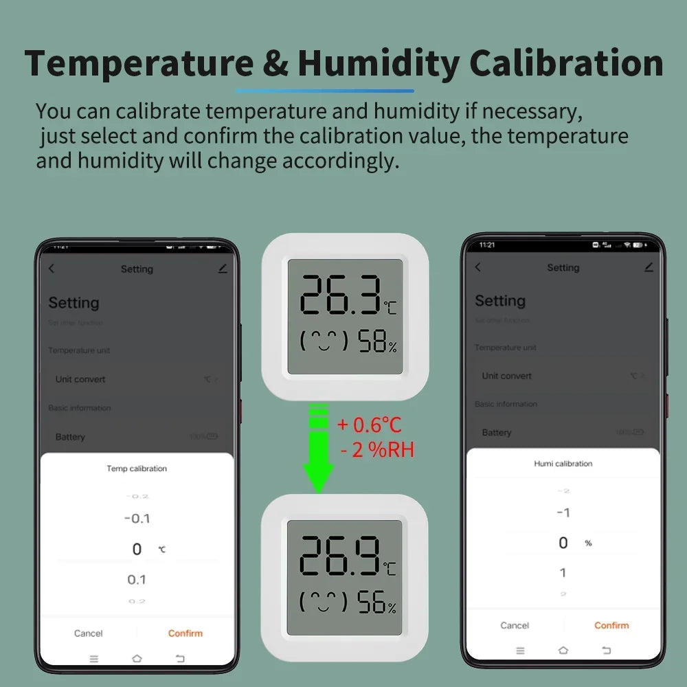 Smart Temperature and Humidity Sensor with LCD Display – App Remote Monitoring - Tech Nestle