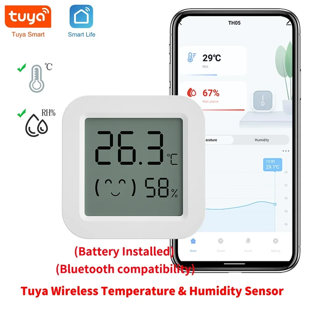Smart Temperature and Humidity Sensor with LCD Display – App Remote Monitoring - Tech Nestle