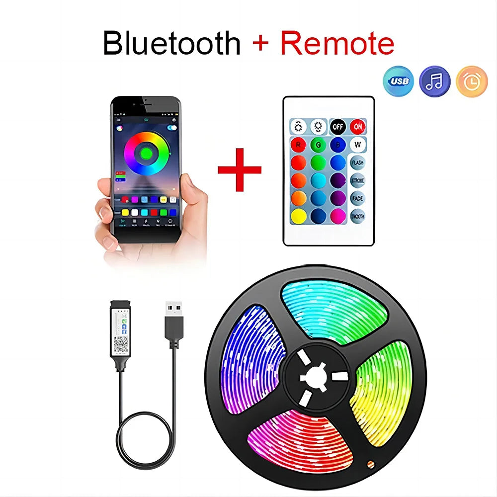 Fantastic USB RGB LED Strip Light โ Bluetooth + Remote Control - Tech Nestle