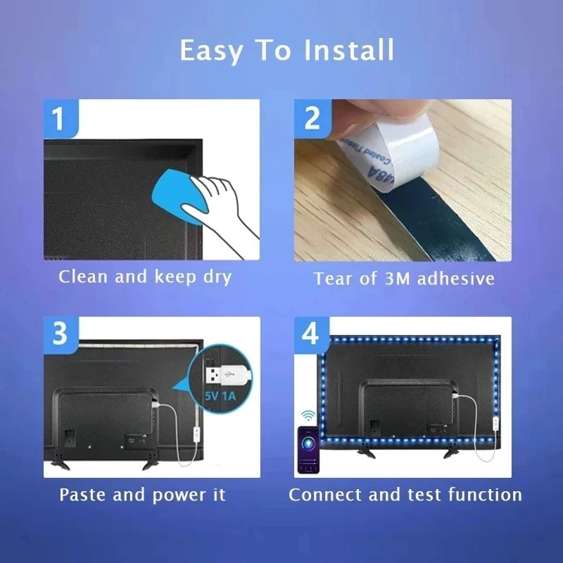 Fantastic USB RGB LED Strip Light โ Bluetooth + Remote Control - Tech Nestle