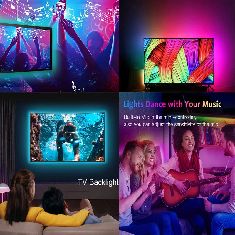 Fantastic USB RGB LED Strip Light โ Bluetooth + Remote Control - Tech Nestle