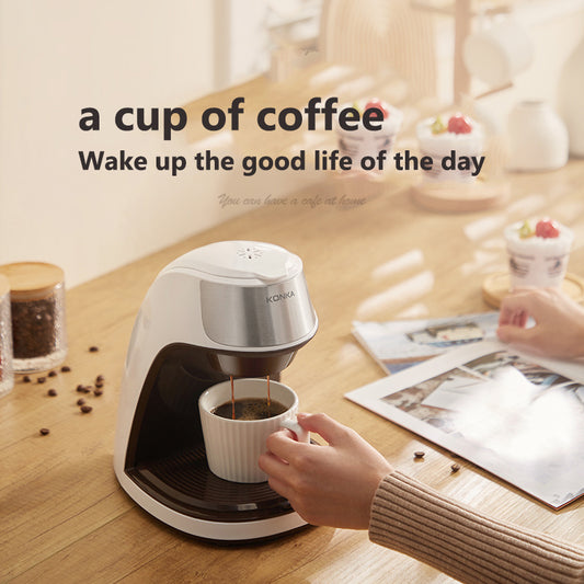 Mini Fully Automatic Coffee Maker – Portable Drip Coffee Machine with Ceramic Cup